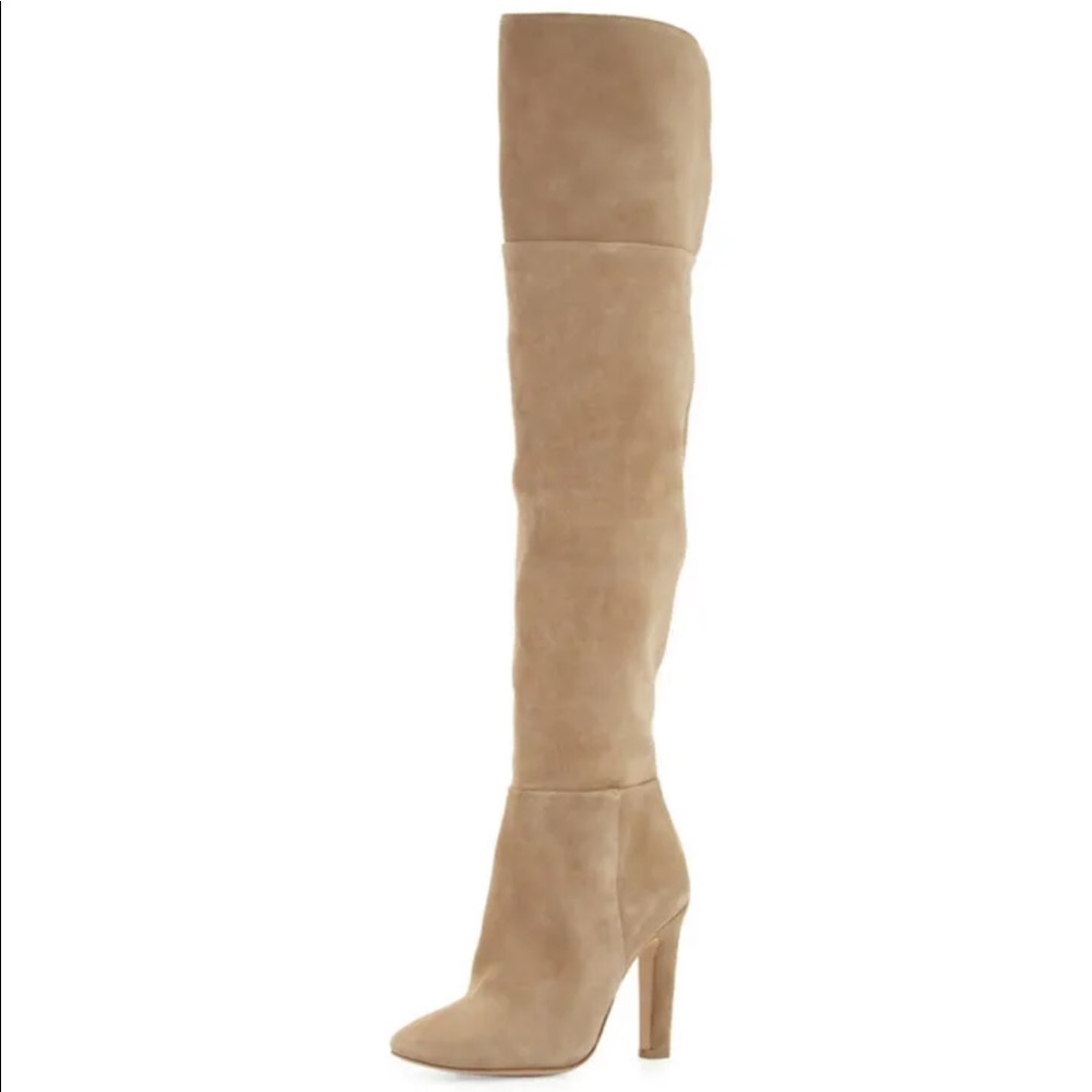 Joie Bentlee Suede Leather Over The Knee Heeled Boots Sz 36B - Picture 2 of 10